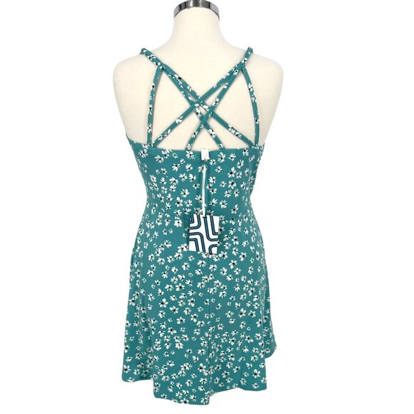 Market & Spruce Floral Painted Daisy Strappy Dress Blue Size Large NWT - Picture 6 of 11